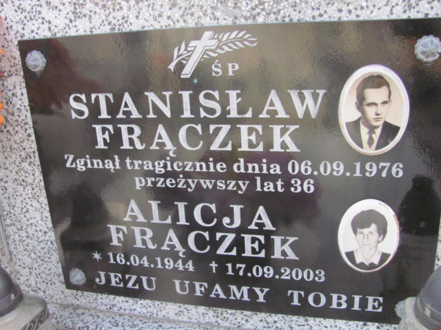 Alicja Frączek 1944 Jasło - Grobonet - Wyszukiwarka osób pochowanych