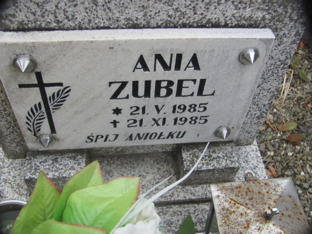 Anna Zubel 1985 Jasło - Grobonet - Wyszukiwarka osób pochowanych